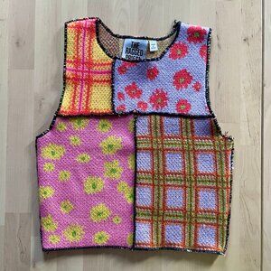 The Ragged Priest Women's Patchwork Knit Sweater Vest Tank Top size Small